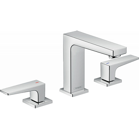 Hansgrohe HG Metropol Смеситель для раковины 110, на 3 отв, с донным клапаном, излив 132мм, цвет: хром, 32514000