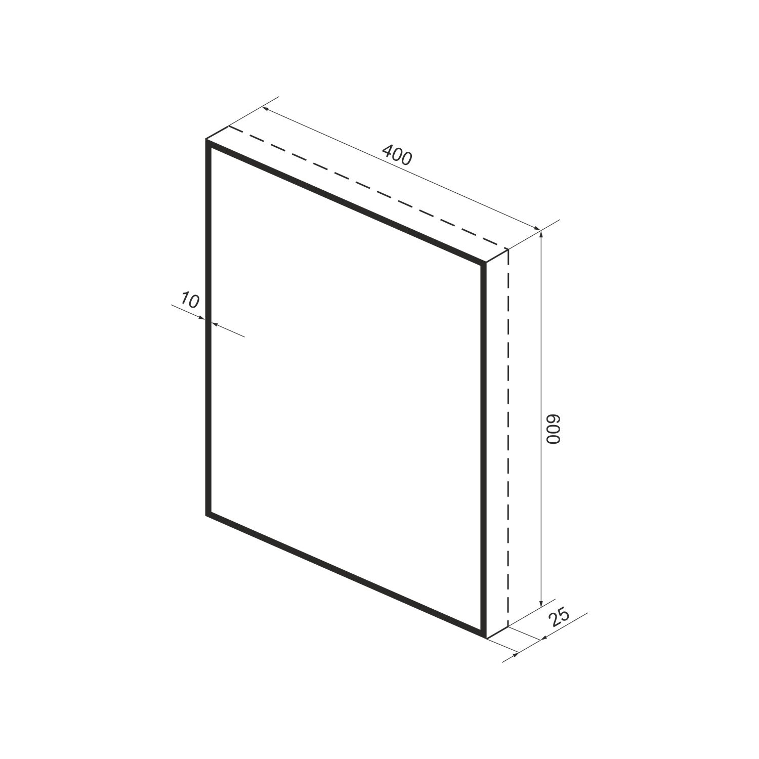 172200780, Прямоугольное зеркало с фоновой LED-подсветкой 40*60 см Wellsee 7 Rays' Spectrum, цвет контура черный матовый 172200780-172200790