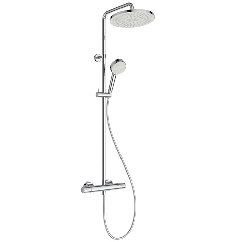 Ideal Standard Ceratherm T25 Душевая система с термостатом и ручным душем и шлангом, корпус Coolbody, руч.душ: 2 режима, верх. душ: 250 мм, цвет: хром, A8520AA
