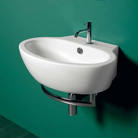Simas Lft Spazio раковина подвесная/накладная 60x44см, с 1 отв. выбитым вручную, цвет белый, LFT24bi*1
