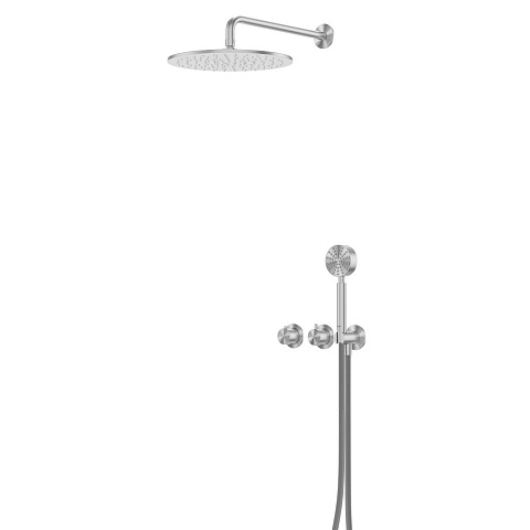 Душевая система ABBER Wasser Kreis 316 AF8151BST скрытого монтажа без излива, термостат, брашированная сталь