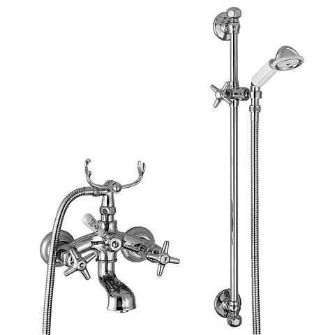 Stella Italica Смеситель для ванны 3274/302/6 со штангой и ручным душем, цвет: хром, IT 02203 CR00