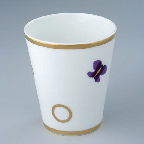 THG CAPUCINE MAUVE DECOR OR Чашка керамическая, настольная, декор золото/лиловый, цвет белый, A7D-A02-4608