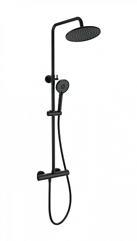 Душевая система с термостатом WONZON & WOGHAND INN 4, Черный матовый WW-B3047-A-MB