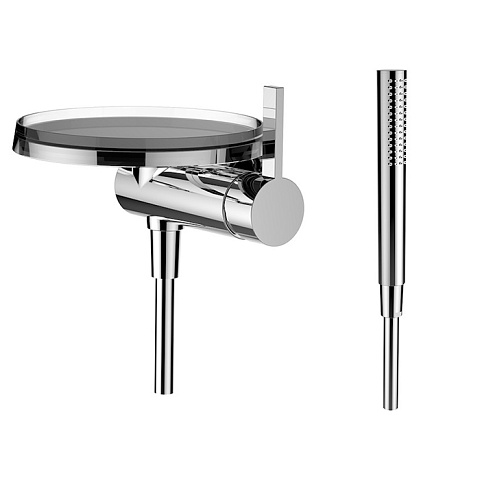 Laufen Kartell Смеситель для ванны настенный, на 1 отв, с ручным душем, цвет: хром, 3.3133.9.004.141.1