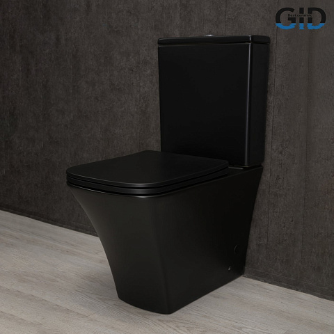 Напольный унитаз с бачком Gid Tn2184Bm, черный матовый