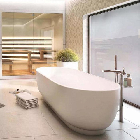 Duravit Luv Ванна отдельностоящая из минерального литья1800x850мм, цвет белый, с ножками и слив-переливом DuraSolid A (СПЕЦЦЕНА), 700434000000000