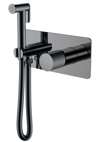 Смеситель гигиенический Boheme STICK Shine Gun Metal c ручкой TOUCH 127-SGM.2