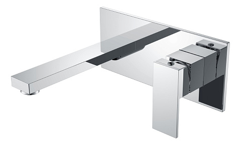 Смеситель для умывальника из стены Boheme Qubic Chrome 475-CR