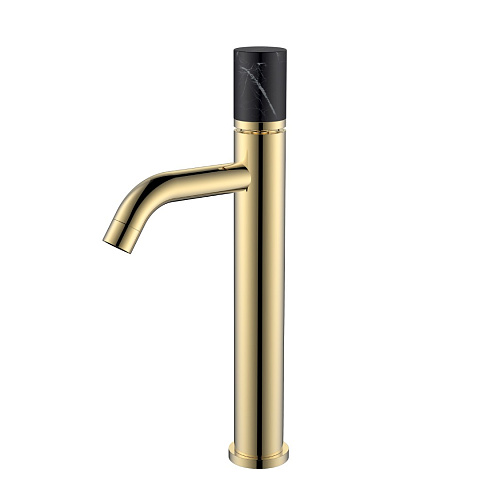 Смеситель Boheme STICK для умыв.выс.GOLD MRAMOR BLACK (комплект) 122-G-MR-BLACK