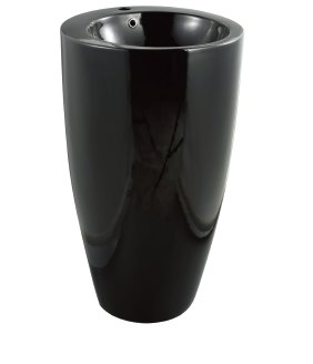 Раковина напольная CeramaLux B133B 490×490 мм, чёрный глянцевый